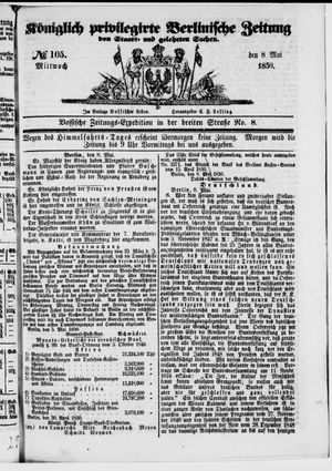 Königlich privilegirte Berlinische Zeitung von Staats- und gelehrten Sachen on May 8, 1850