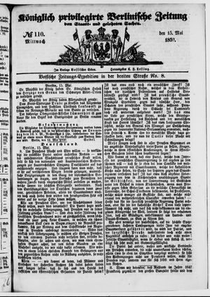 Königlich privilegirte Berlinische Zeitung von Staats- und gelehrten Sachen vom 15.05.1850
