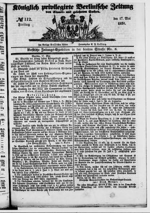 Königlich privilegirte Berlinische Zeitung von Staats- und gelehrten Sachen vom 17.05.1850