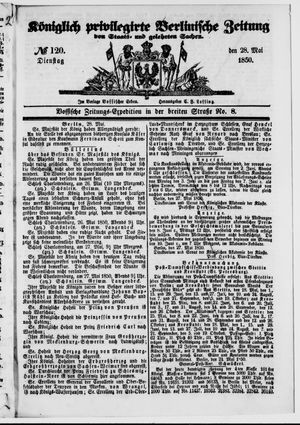Königlich privilegirte Berlinische Zeitung von Staats- und gelehrten Sachen vom 28.05.1850