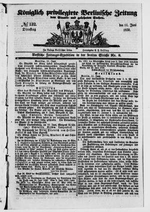 Königlich privilegirte Berlinische Zeitung von Staats- und gelehrten Sachen vom 11.06.1850