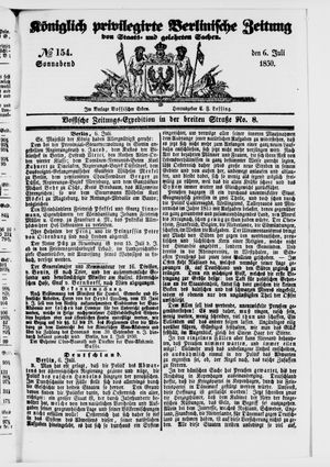 Königlich privilegirte Berlinische Zeitung von Staats- und gelehrten Sachen on Jul 6, 1850