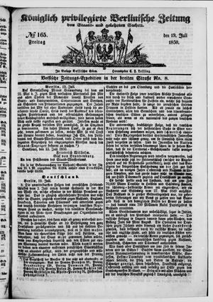Königlich privilegirte Berlinische Zeitung von Staats- und gelehrten Sachen vom 19.07.1850