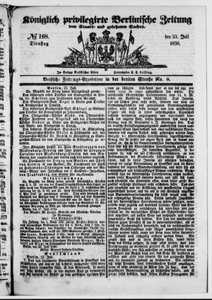Königlich privilegirte Berlinische Zeitung von Staats- und gelehrten Sachen vom 23.07.1850