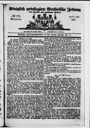 Königlich privilegirte Berlinische Zeitung von Staats- und gelehrten Sachen vom 27.07.1850