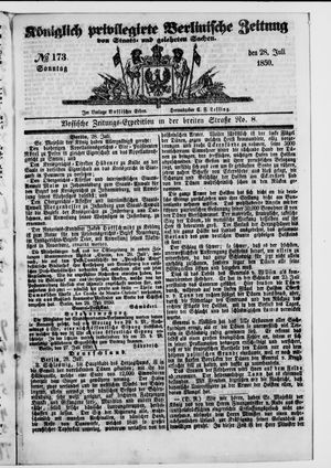 Königlich privilegirte Berlinische Zeitung von Staats- und gelehrten Sachen vom 28.07.1850