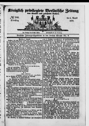Königlich privilegirte Berlinische Zeitung von Staats- und gelehrten Sachen vom 06.08.1850
