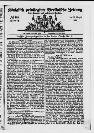 Königlich privilegirte Berlinische Zeitung von Staats- und gelehrten Sachen vom 28.08.1850
