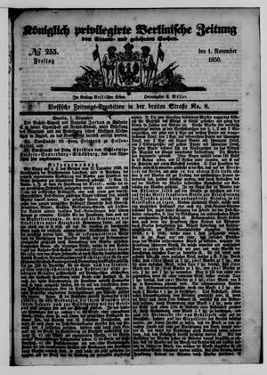Königlich privilegirte Berlinische Zeitung von Staats- und gelehrten Sachen on Nov 1, 1850