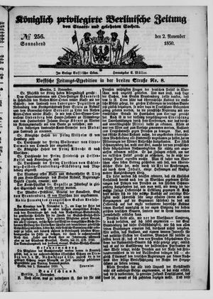 Königlich privilegirte Berlinische Zeitung von Staats- und gelehrten Sachen on Nov 2, 1850