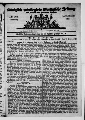 Königlich privilegirte Berlinische Zeitung von Staats- und gelehrten Sachen on Dec 29, 1850