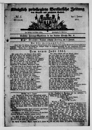 Königlich privilegirte Berlinische Zeitung von Staats- und gelehrten Sachen vom 01.01.1851