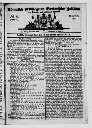 Königlich privilegirte Berlinische Zeitung von Staats- und gelehrten Sachen vom 02.03.1851