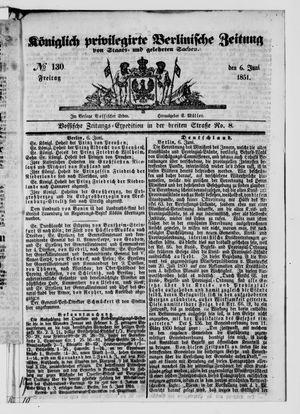 Königlich privilegirte Berlinische Zeitung von Staats- und gelehrten Sachen vom 06.06.1851