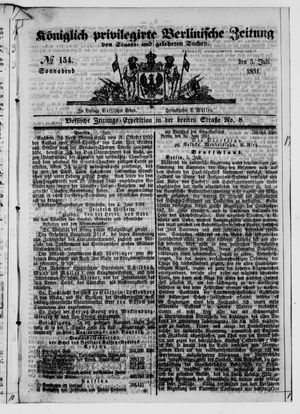 Königlich privilegirte Berlinische Zeitung von Staats- und gelehrten Sachen vom 05.07.1851