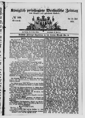 Königlich privilegirte Berlinische Zeitung von Staats- und gelehrten Sachen vom 23.07.1851