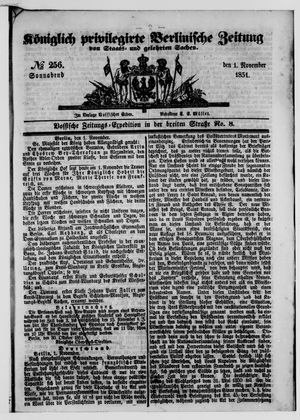 Königlich privilegirte Berlinische Zeitung von Staats- und gelehrten Sachen on Nov 1, 1851