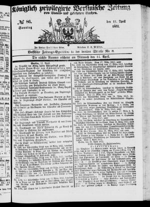 Königlich privilegirte Berlinische Zeitung von Staats- und gelehrten Sachen vom 11.04.1852