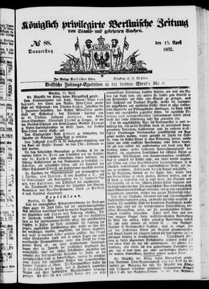 Königlich privilegirte Berlinische Zeitung von Staats- und gelehrten Sachen vom 15.04.1852