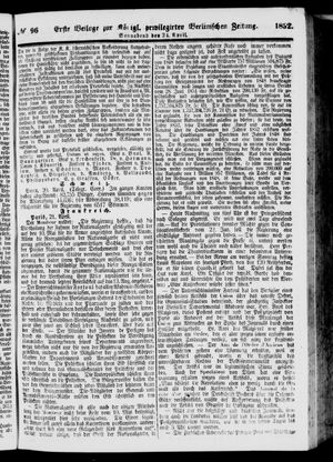 Königlich privilegirte Berlinische Zeitung von Staats- und gelehrten Sachen vom 24.04.1852