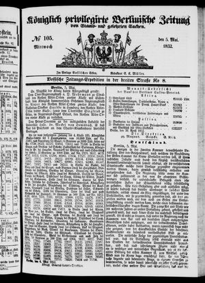 Königlich privilegirte Berlinische Zeitung von Staats- und gelehrten Sachen vom 05.05.1852