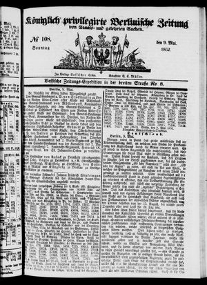 Königlich privilegirte Berlinische Zeitung von Staats- und gelehrten Sachen vom 09.05.1852