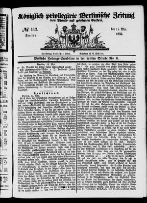 Königlich privilegirte Berlinische Zeitung von Staats- und gelehrten Sachen vom 14.05.1852