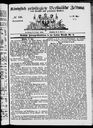 Königlich privilegirte Berlinische Zeitung von Staats- und gelehrten Sachen vom 29.05.1852