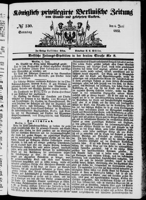 Königlich privilegirte Berlinische Zeitung von Staats- und gelehrten Sachen vom 06.06.1852