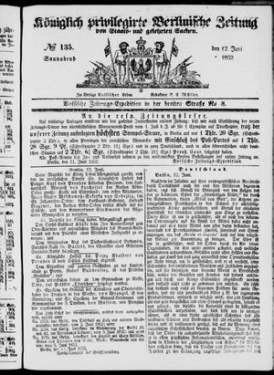 Königlich privilegirte Berlinische Zeitung von Staats- und gelehrten Sachen on Jun 12, 1852