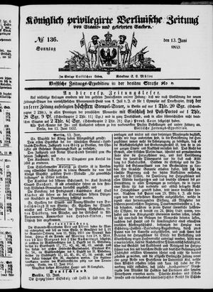 Königlich privilegirte Berlinische Zeitung von Staats- und gelehrten Sachen vom 13.06.1852