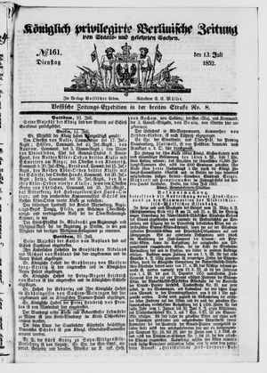 Königlich privilegirte Berlinische Zeitung von Staats- und gelehrten Sachen on Jul 13, 1852