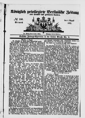 Königlich privilegirte Berlinische Zeitung von Staats- und gelehrten Sachen on Aug 4, 1852