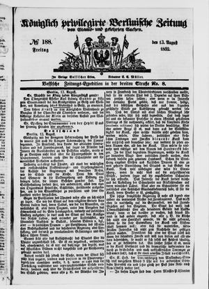 Königlich privilegirte Berlinische Zeitung von Staats- und gelehrten Sachen vom 13.08.1852
