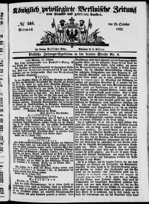 Königlich privilegirte Berlinische Zeitung von Staats- und gelehrten Sachen on Oct 20, 1852