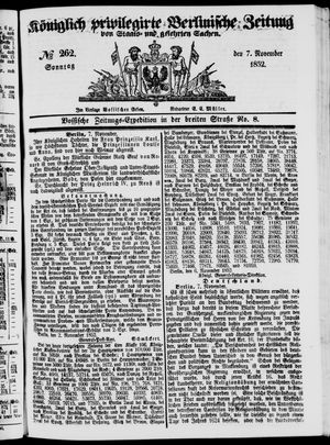 Königlich privilegirte Berlinische Zeitung von Staats- und gelehrten Sachen on Nov 7, 1852