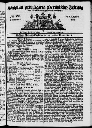 Königlich privilegirte Berlinische Zeitung von Staats- und gelehrten Sachen vom 04.12.1852