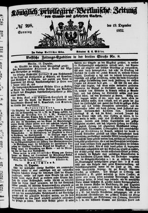 Königlich privilegirte Berlinische Zeitung von Staats- und gelehrten Sachen vom 19.12.1852