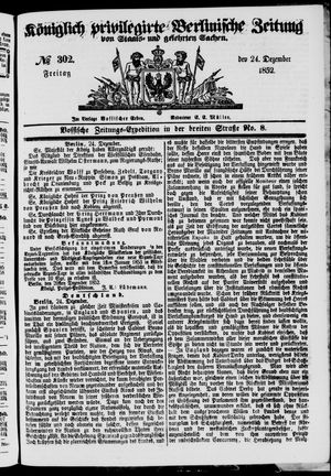 Königlich privilegirte Berlinische Zeitung von Staats- und gelehrten Sachen vom 24.12.1852