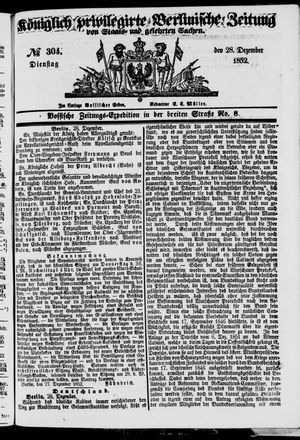 Königlich privilegirte Berlinische Zeitung von Staats- und gelehrten Sachen vom 28.12.1852