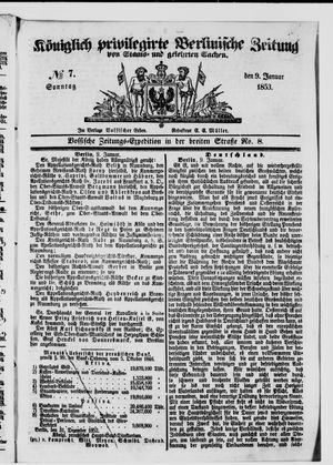 Königlich privilegirte Berlinische Zeitung von Staats- und gelehrten Sachen on Jan 9, 1853