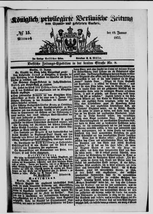 Königlich privilegirte Berlinische Zeitung von Staats- und gelehrten Sachen on Jan 19, 1853