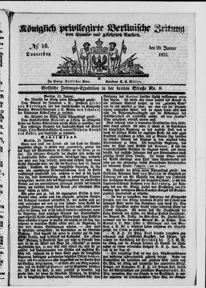 Königlich privilegirte Berlinische Zeitung von Staats- und gelehrten Sachen on Jan 20, 1853