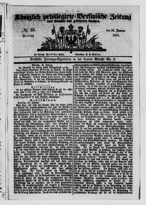 Königlich privilegirte Berlinische Zeitung von Staats- und gelehrten Sachen vom 28.01.1853