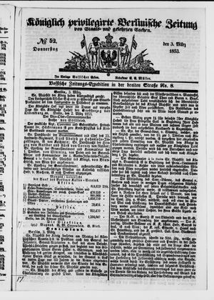 Königlich privilegirte Berlinische Zeitung von Staats- und gelehrten Sachen vom 03.03.1853