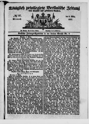 Königlich privilegirte Berlinische Zeitung von Staats- und gelehrten Sachen vom 09.03.1853
