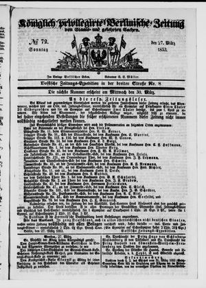 Königlich privilegirte Berlinische Zeitung von Staats- und gelehrten Sachen vom 27.03.1853