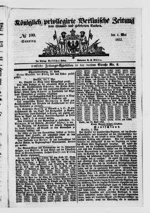 Königlich privilegirte Berlinische Zeitung von Staats- und gelehrten Sachen on May 1, 1853