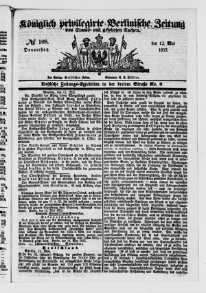 Königlich privilegirte Berlinische Zeitung von Staats- und gelehrten Sachen on May 12, 1853