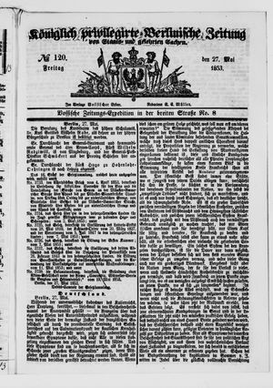 Königlich privilegirte Berlinische Zeitung von Staats- und gelehrten Sachen vom 27.05.1853